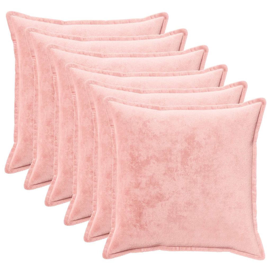 vidaXL Poszewka na poduszkę 6 pcs HOUTEN różowy 80 x 80 cm Flanela