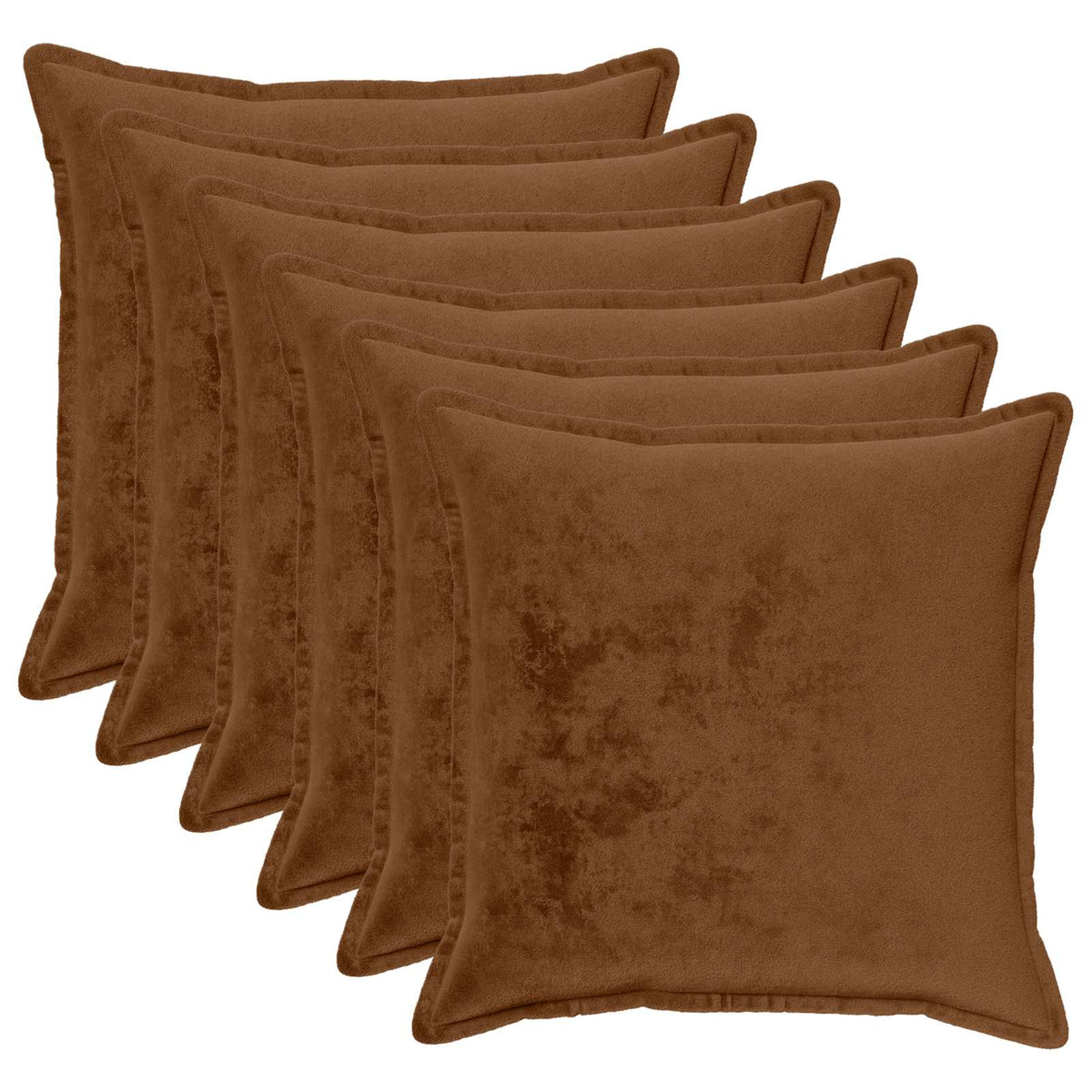 vidaXL Poszewka na poduszkę 6 pcs HOUTEN Jasny Brąz 80 x 80 cm Flanela