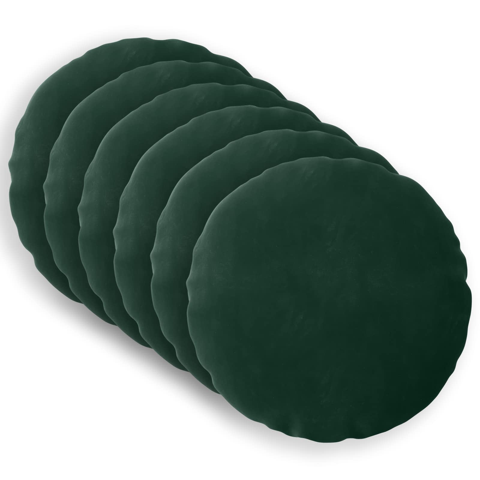 vidaXL Poszewka na poduszkę 6 pcs HEERLEN Ciemnozielony Ø 30 cm Welur