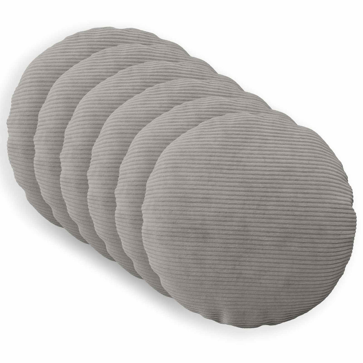 vidaXL Poszewka na poduszkę 6 pcs HEERLEN jasnoszary Ø 30 cm sztruks