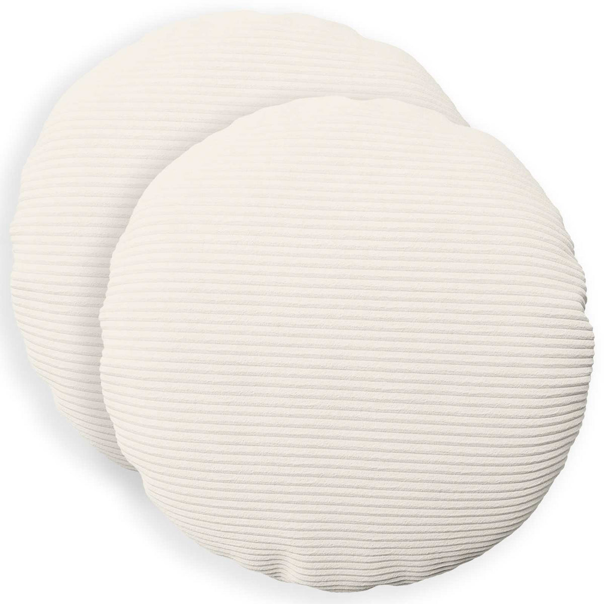 vidaXL Poszewka na poduszkę 2 pcs HEERLEN kremowy Ø 30 cm sztruks