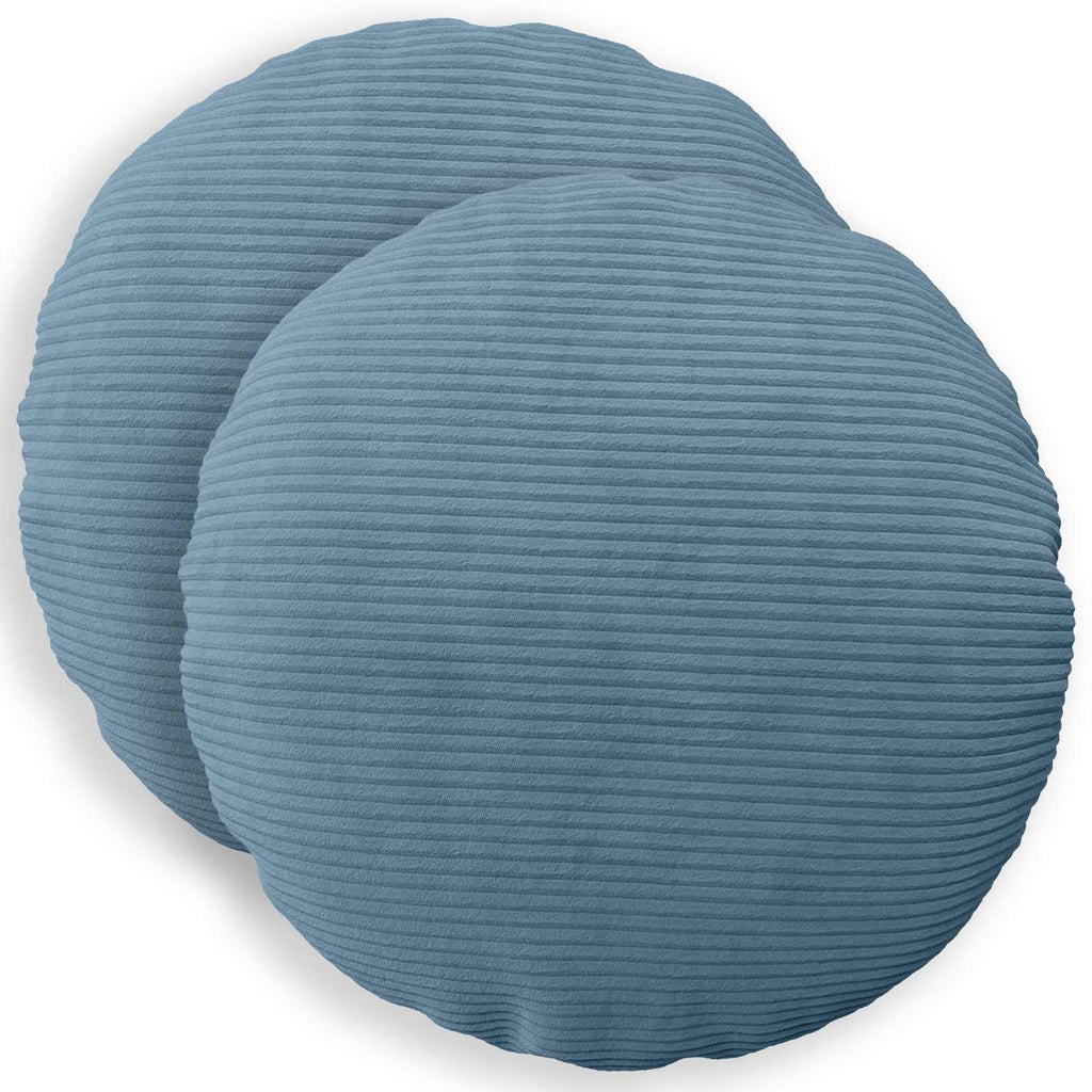 vidaXL Poszewka na poduszkę 2 pcs HEERLEN niebieski Ø 30 cm sztruks