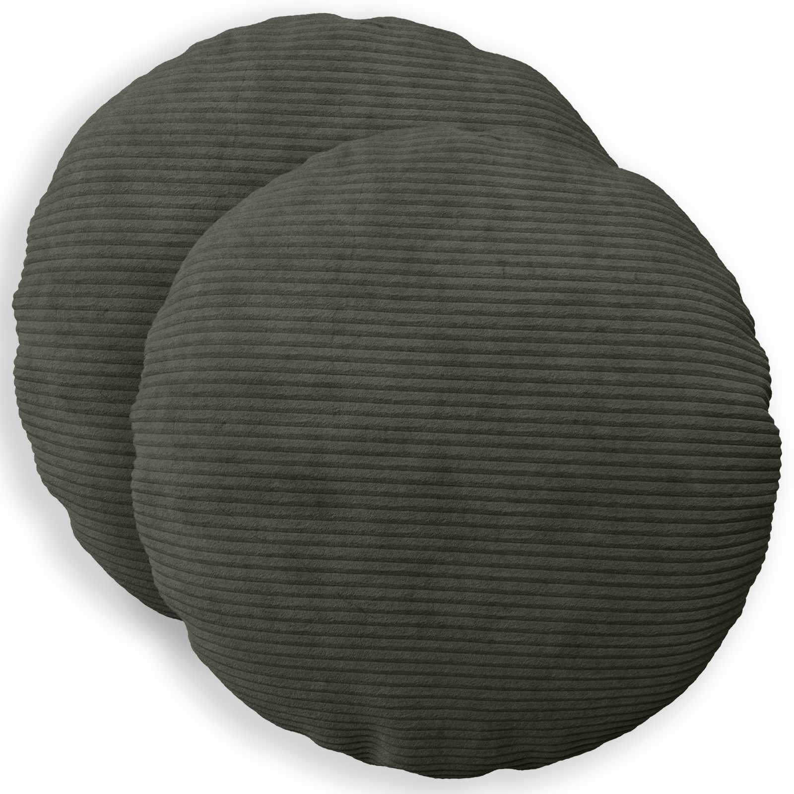 vidaXL Poszewka na poduszkę 2 pcs HEERLEN antracytowy Ø 30 cm sztruks