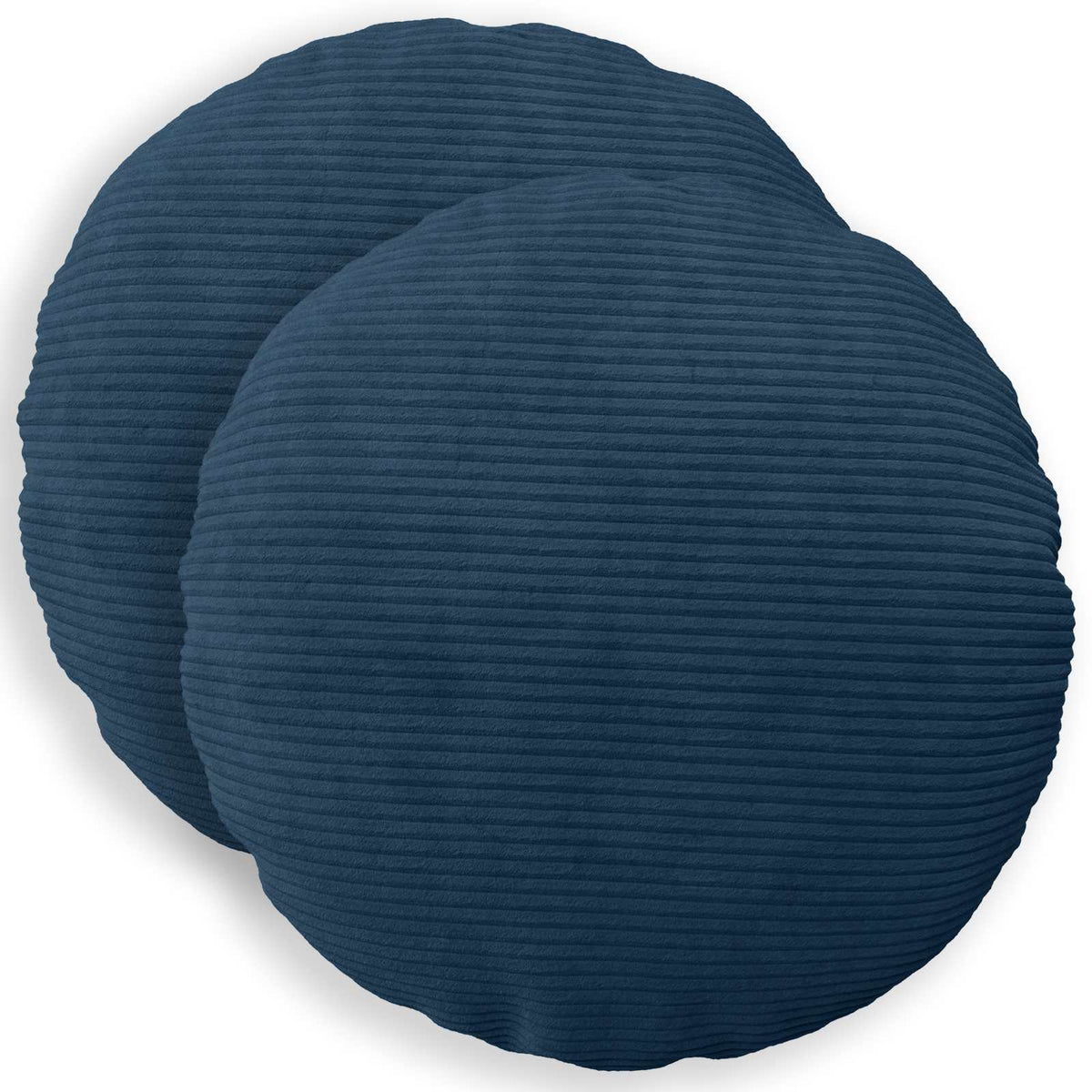 vidaXL Poszewka na poduszkę 2 pcs HEERLEN Granatowy Ø 30 cm sztruks
