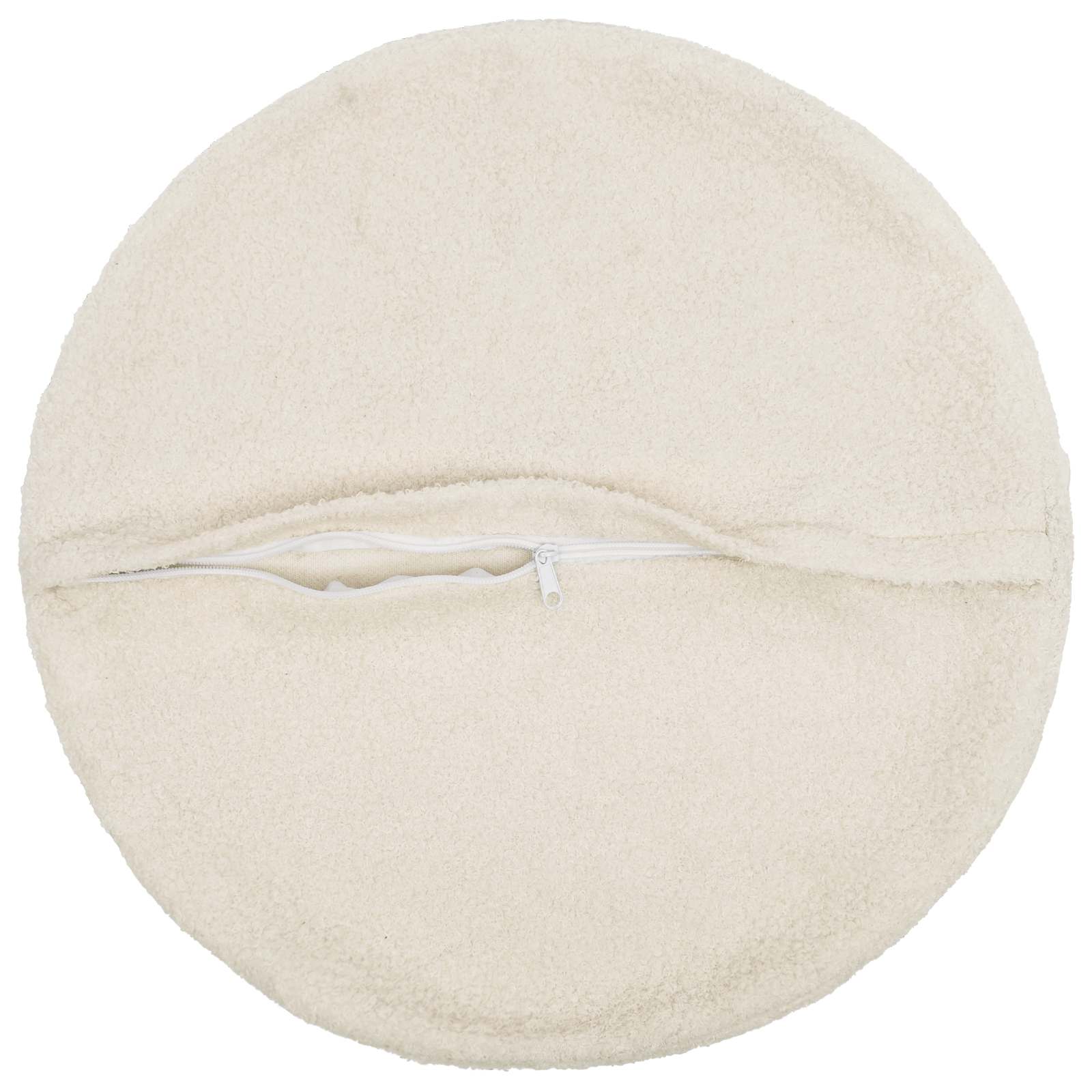 vidaXL Poszewka na poduszkę 6 pcs HEERLEN kremowy Ø 30 cm Bouclé