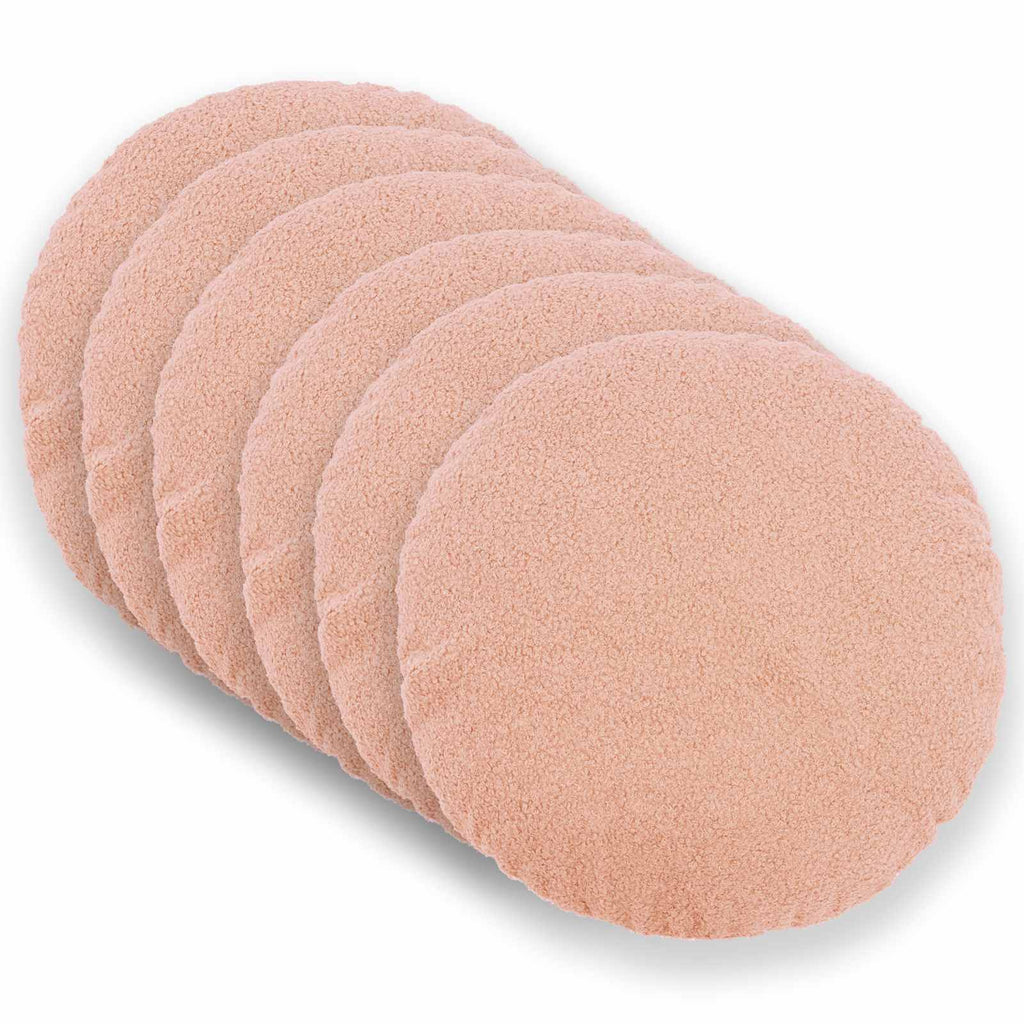 vidaXL Poszewka na poduszkę 6 pcs HEERLEN różowy Ø 30 cm Bouclé