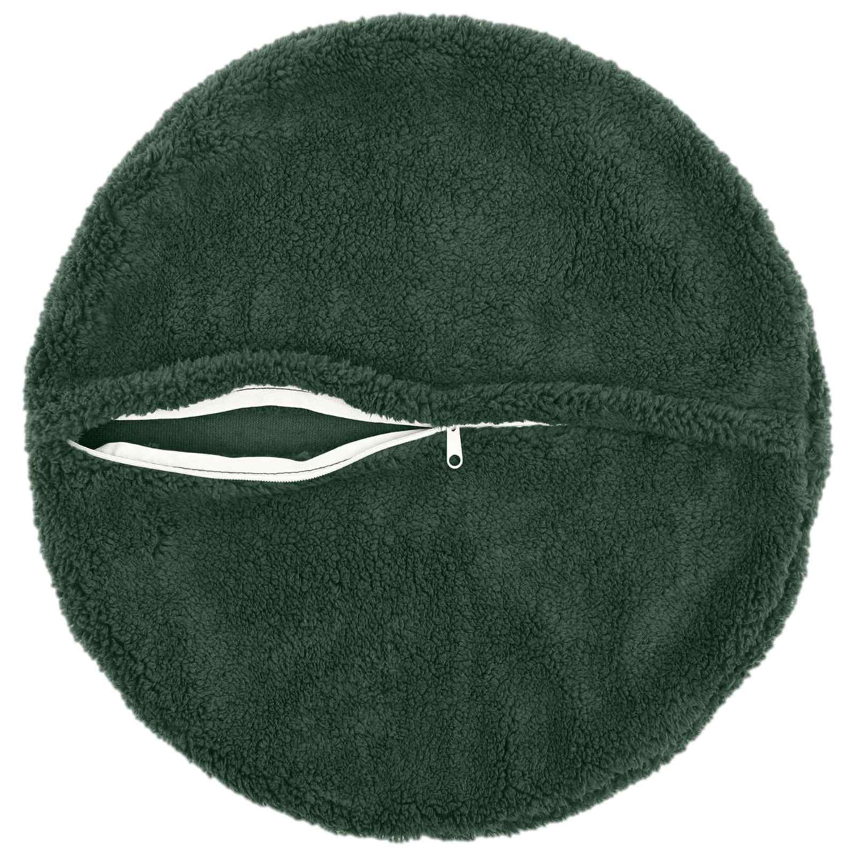 vidaXL Poszewka na poduszkę 2 pcs HEERLEN Ciemnozielony Ø 30 cm Bouclé