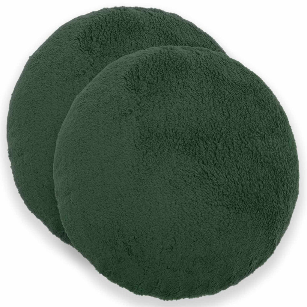 vidaXL Poszewka na poduszkę 2 pcs HEERLEN Ciemnozielony Ø 30 cm Bouclé