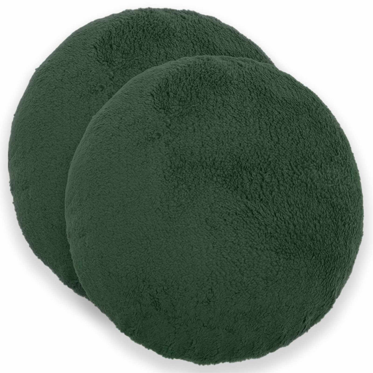 vidaXL Poszewka na poduszkę 2 pcs HEERLEN Ciemnozielony Ø 30 cm Bouclé