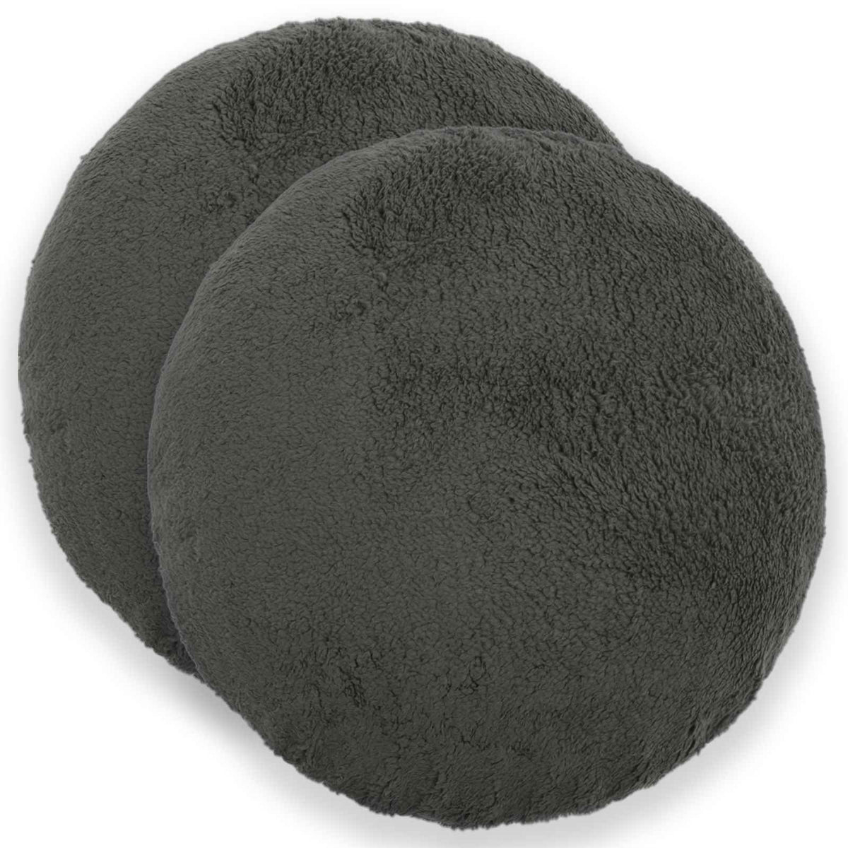 vidaXL Poszewka na poduszkę 2 pcs HEERLEN ciemnoszary Ø 30 cm Bouclé