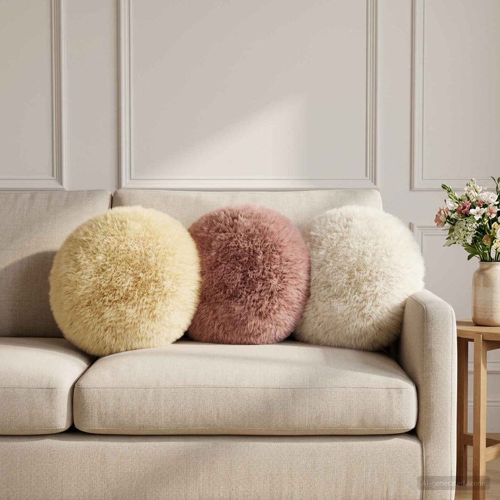vidaXL Poszewka na poduszkę 6 pcs HEERLEN Biały Ø 40 cm Fleece PV