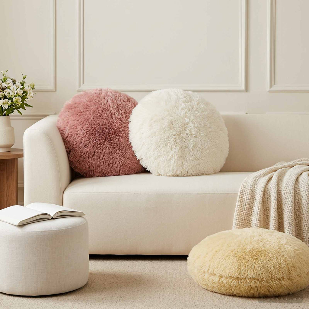 vidaXL Poszewka na poduszkę 6 pcs HEERLEN Biały Ø 40 cm Fleece PV