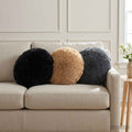 vidaXL Poszewka na poduszkę 2 pcs HEERLEN Czarny Ø 40 cm Fleece PV