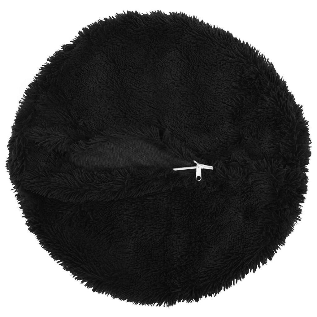 vidaXL Poszewka na poduszkę 6 pcs HEERLEN Czarny Ø 30 cm Fleece PV