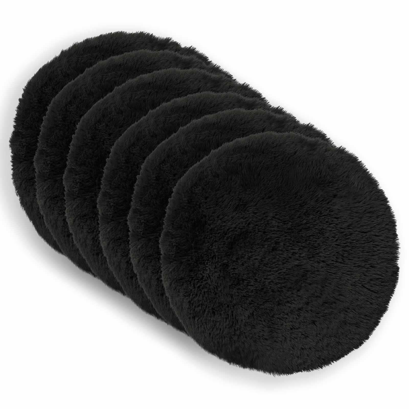 vidaXL Poszewka na poduszkę 6 pcs HEERLEN Czarny Ø 30 cm Fleece PV