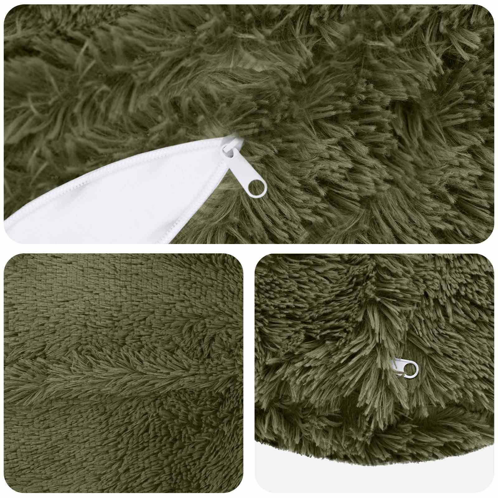 vidaXL Poszewka na poduszkę 2 pcs HEERLEN zielony Ø 30 cm Fleece PV