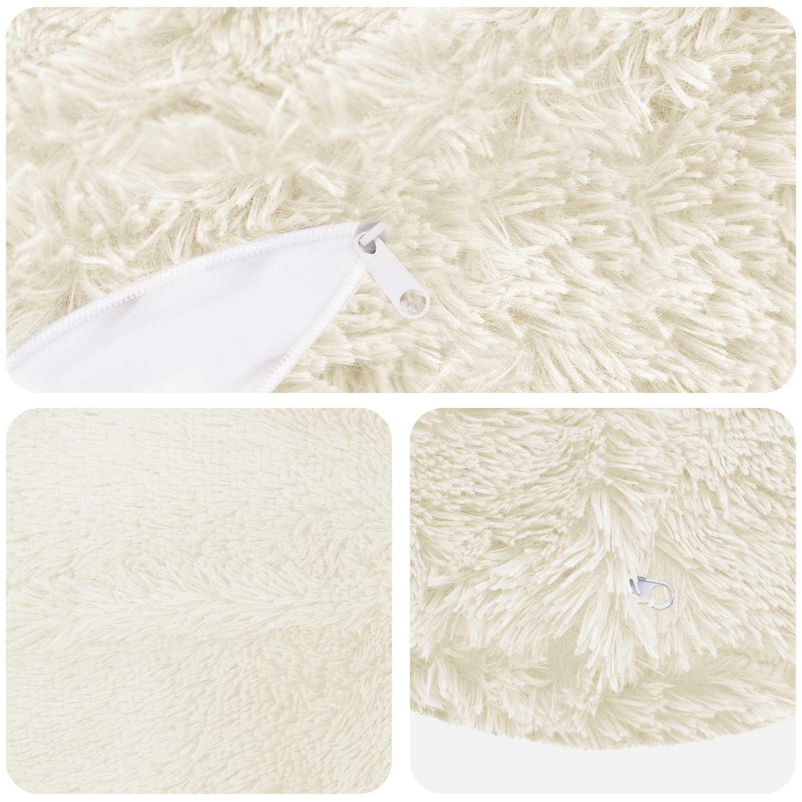 vidaXL Poszewka na poduszkę 2 pcs HEERLEN Biały Ø 30 cm Fleece PV