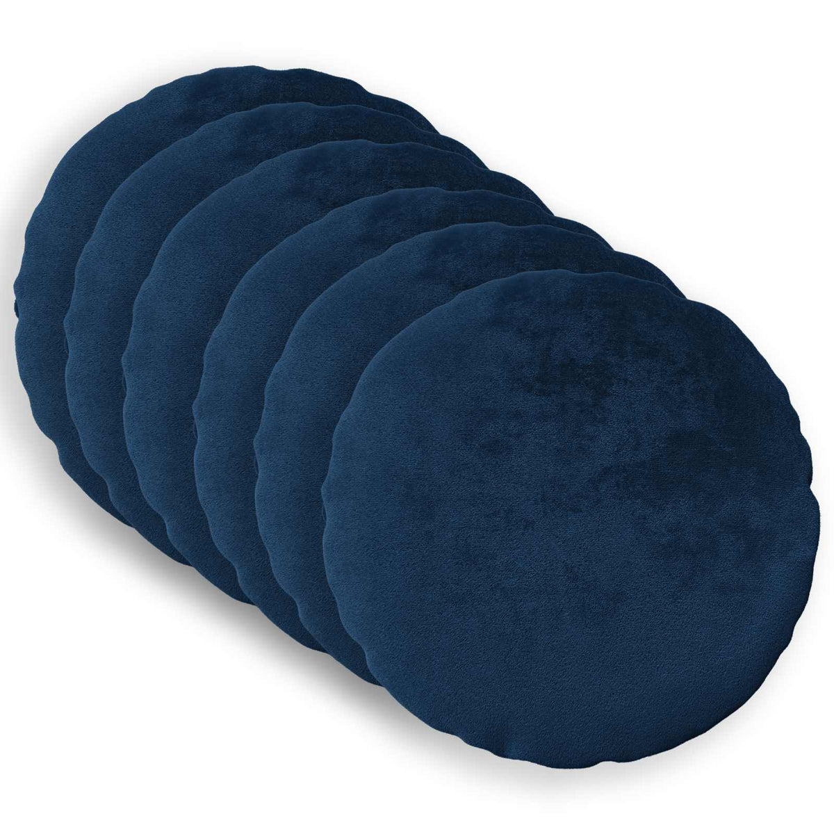 vidaXL Poszewka na poduszkę 6 pcs HEERLEN Granatowy Ø 30 cm Flanela