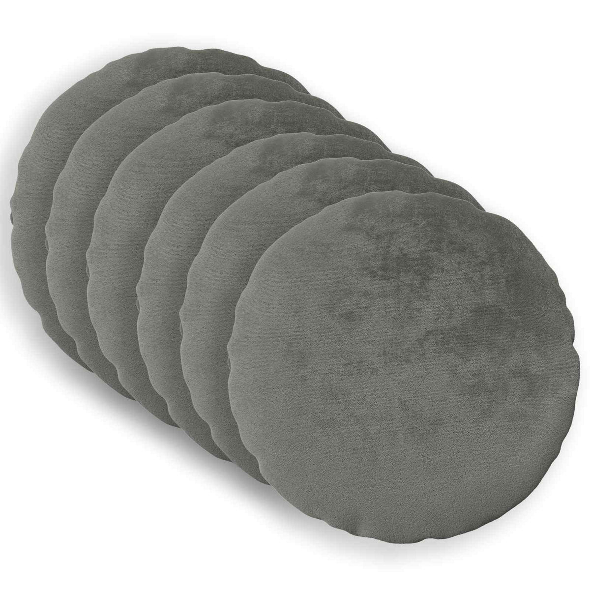 vidaXL Poszewka na poduszkę 6 pcs HEERLEN ciemnoszary Ø 30 cm Flanela