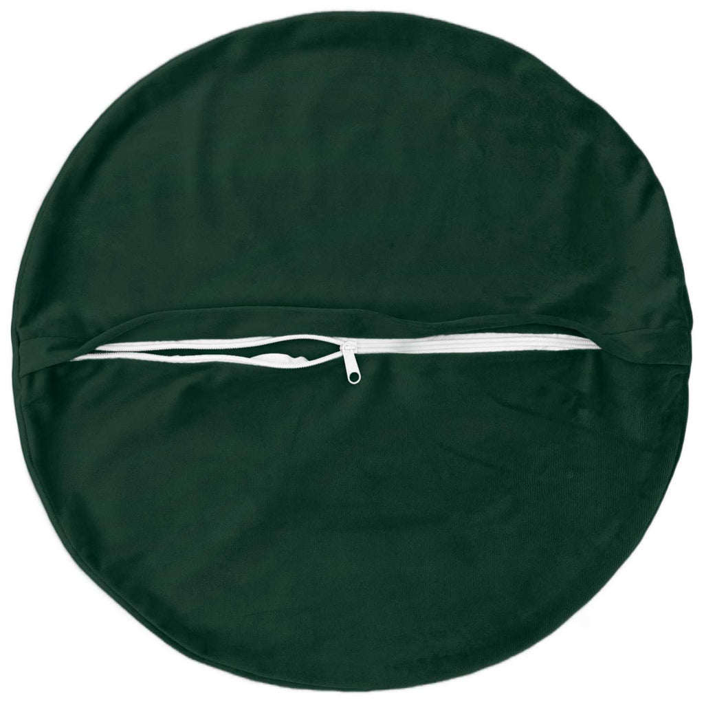 vidaXL Poszewka na poduszkę 2 pcs HEERLEN Ciemnozielony Ø 40 cm Welur