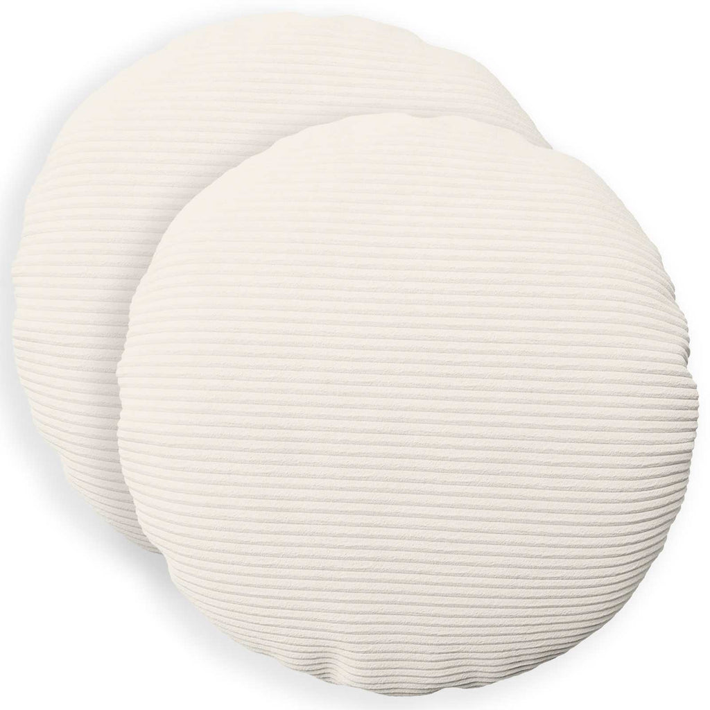 vidaXL Poszewka na poduszkę 2 pcs HEERLEN kremowy Ø 40 cm sztruks