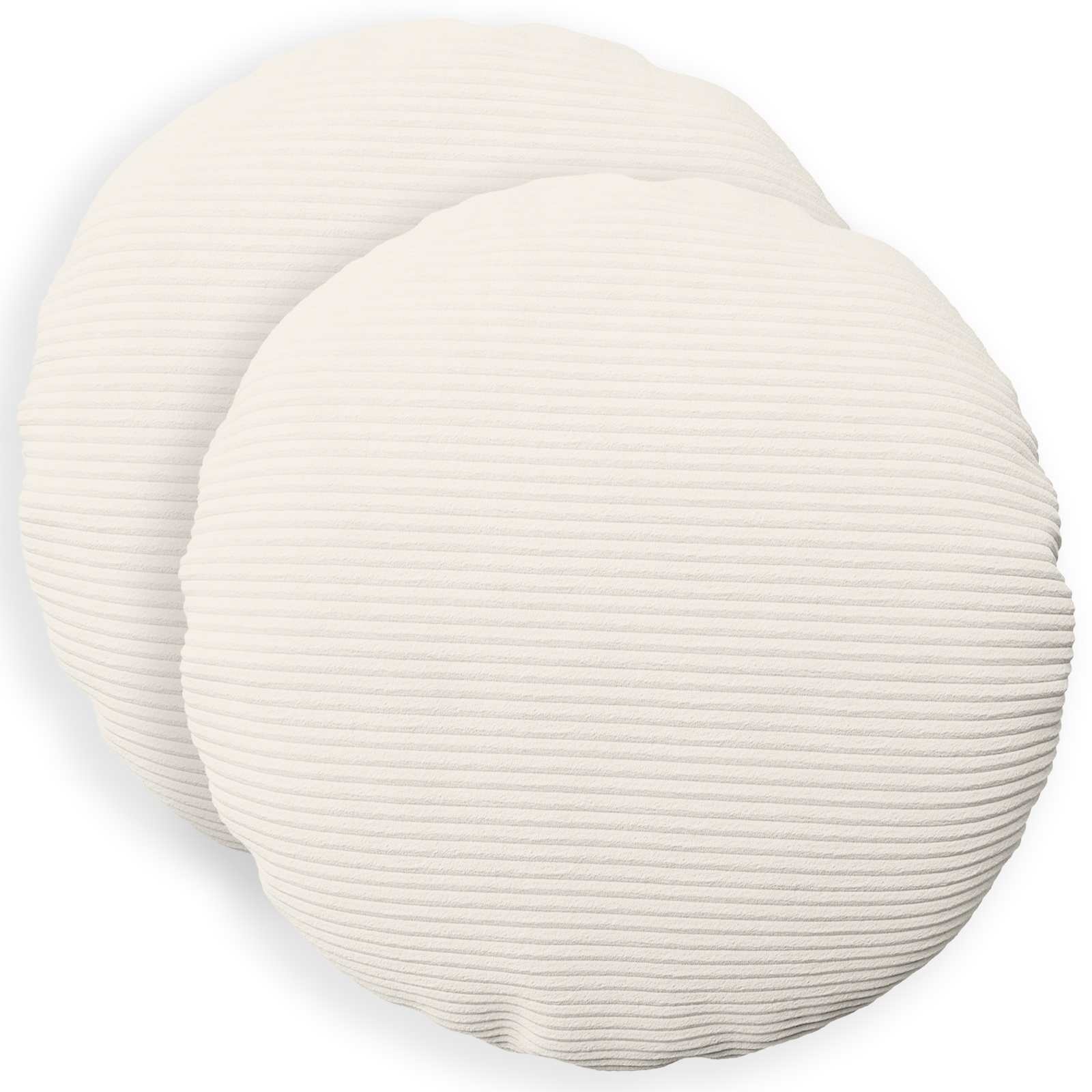 vidaXL Poszewka na poduszkę 2 pcs HEERLEN kremowy Ø 40 cm sztruks