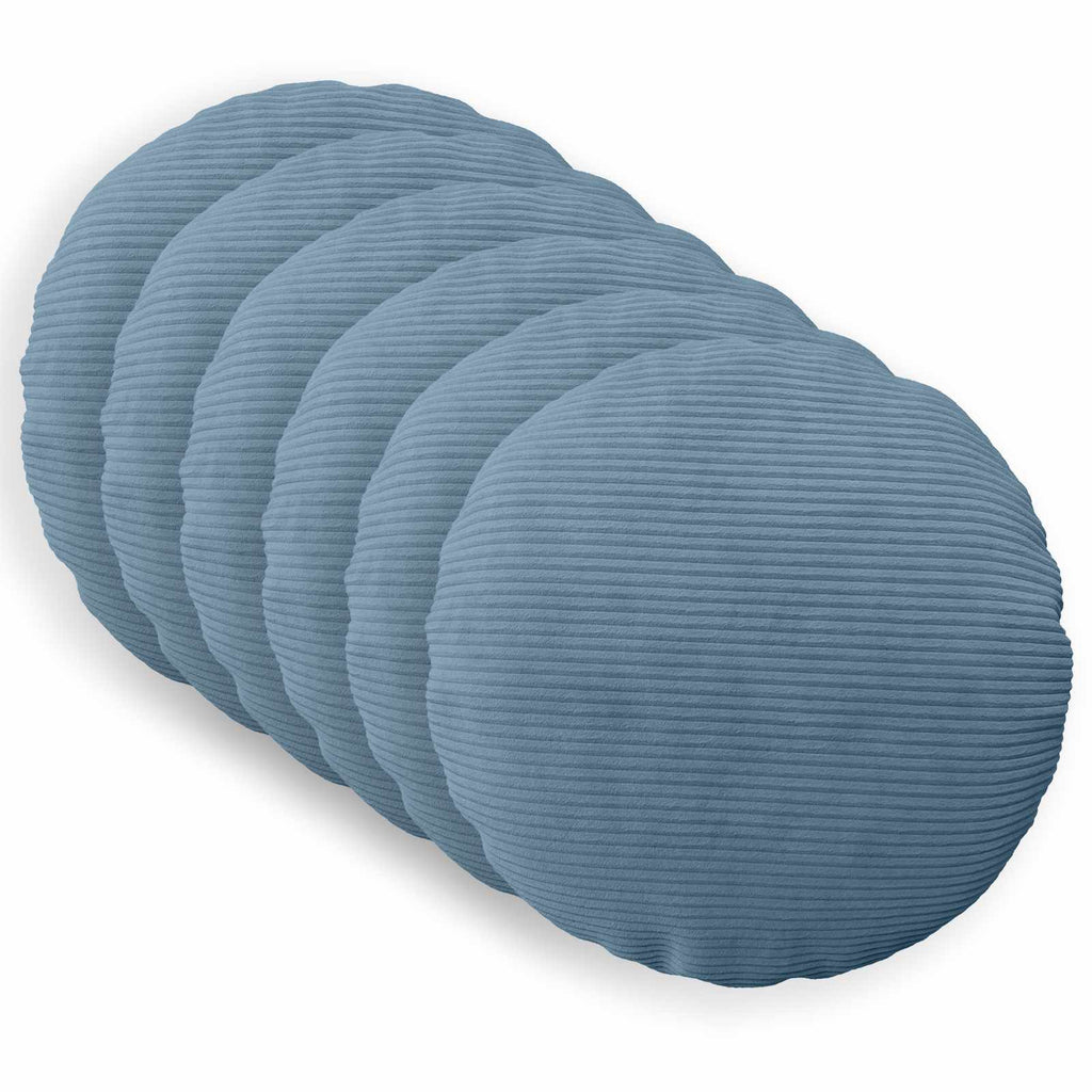 vidaXL Poszewka na poduszkę 6 pcs HEERLEN niebieski Ø 40 cm sztruks