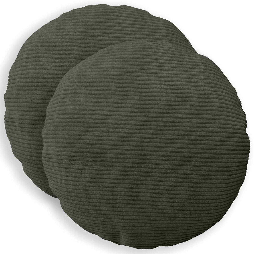 vidaXL Poszewka na poduszkę 2 pcs HEERLEN antracytowy Ø 40 cm sztruks