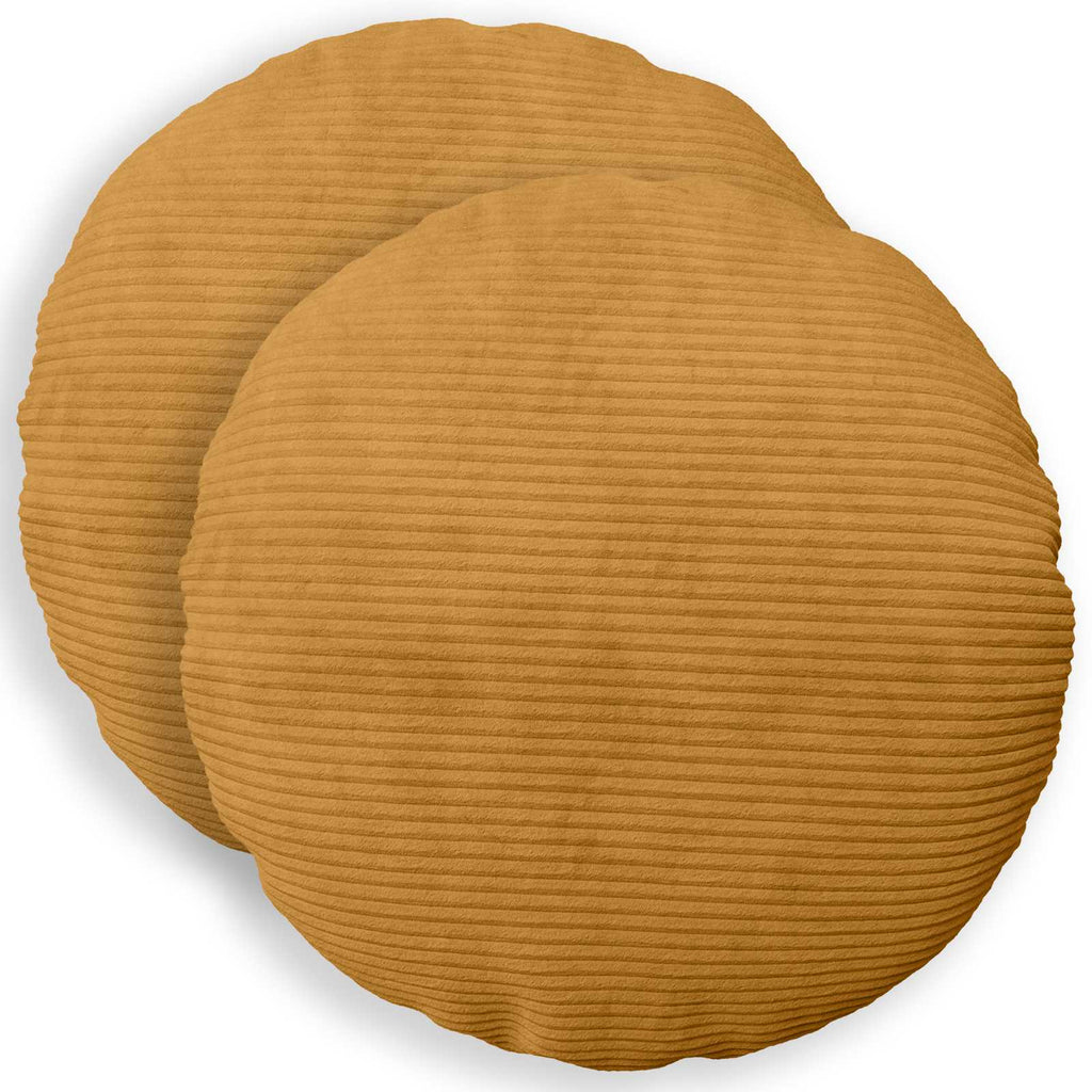 vidaXL Poszewka na poduszkę 2 pcs HEERLEN żółty Ø 40 cm sztruks
