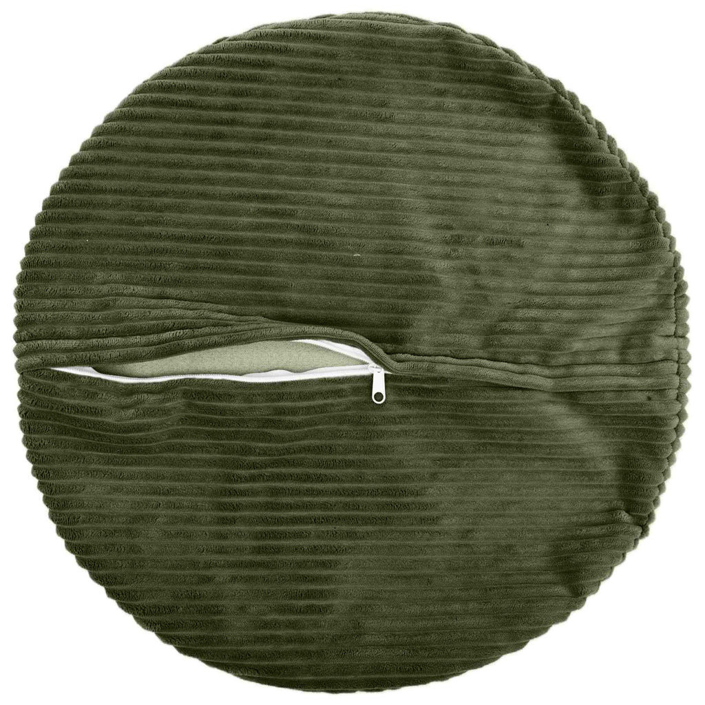 vidaXL Poszewka na poduszkę 2 pcs HEERLEN zielony Ø 40 cm sztruks