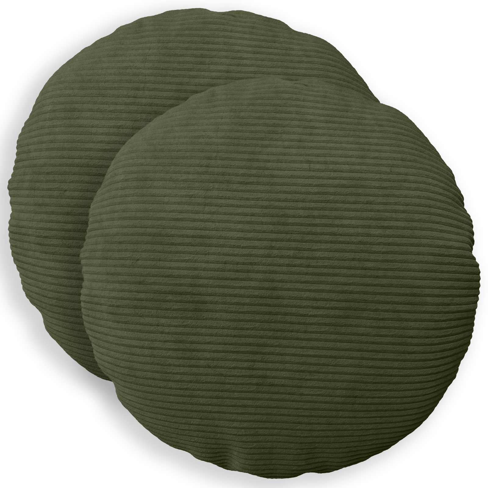 vidaXL Poszewka na poduszkę 2 pcs HEERLEN zielony Ø 40 cm sztruks