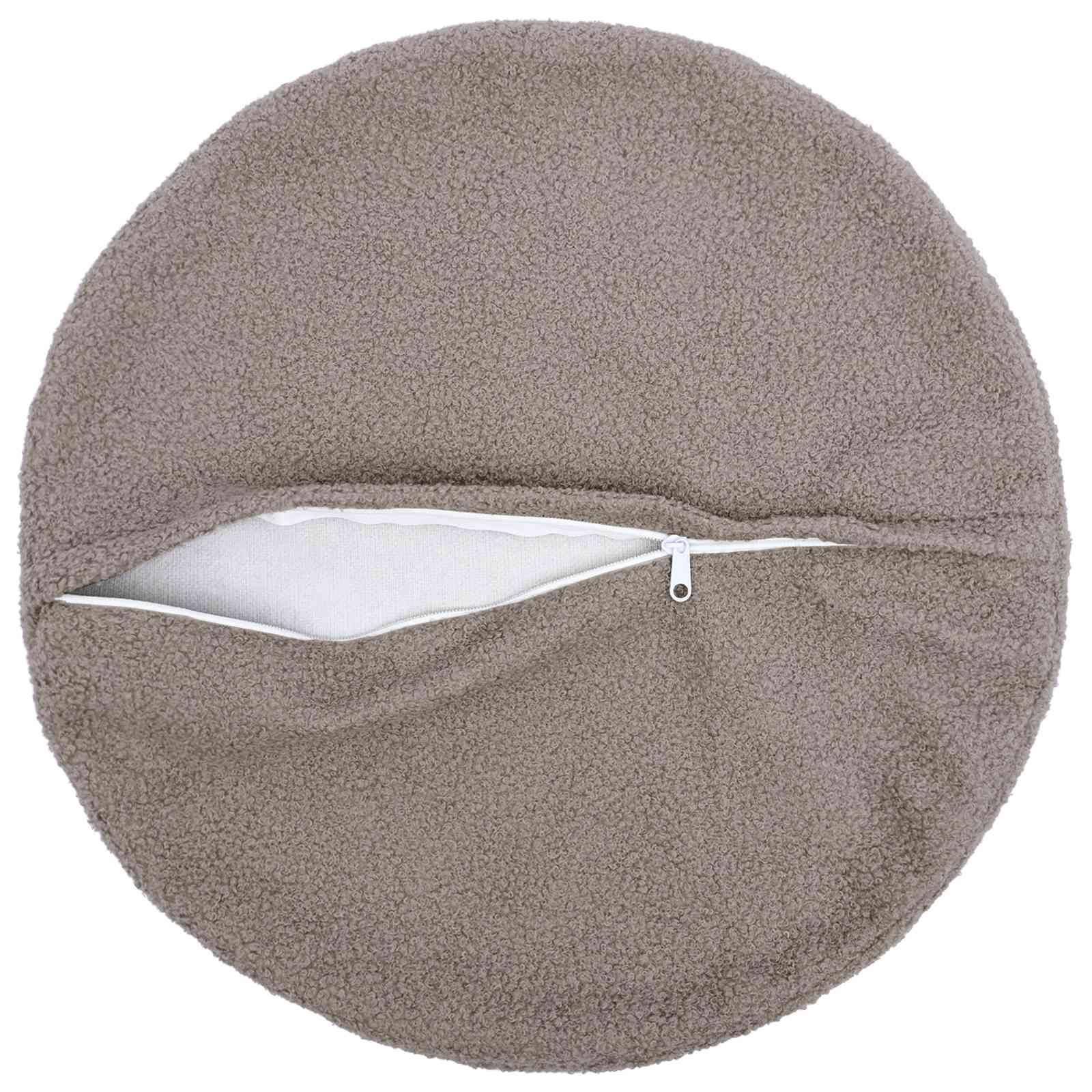vidaXL Poszewka na poduszkę 2 pcs HEERLEN jasnoszary Ø 40 cm Bouclé