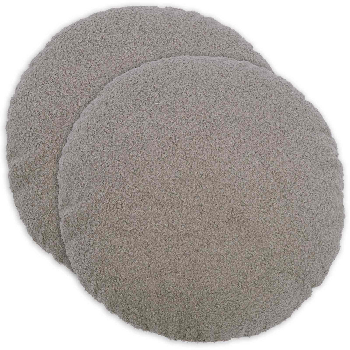 vidaXL Poszewka na poduszkę 2 pcs HEERLEN jasnoszary Ø 40 cm Bouclé