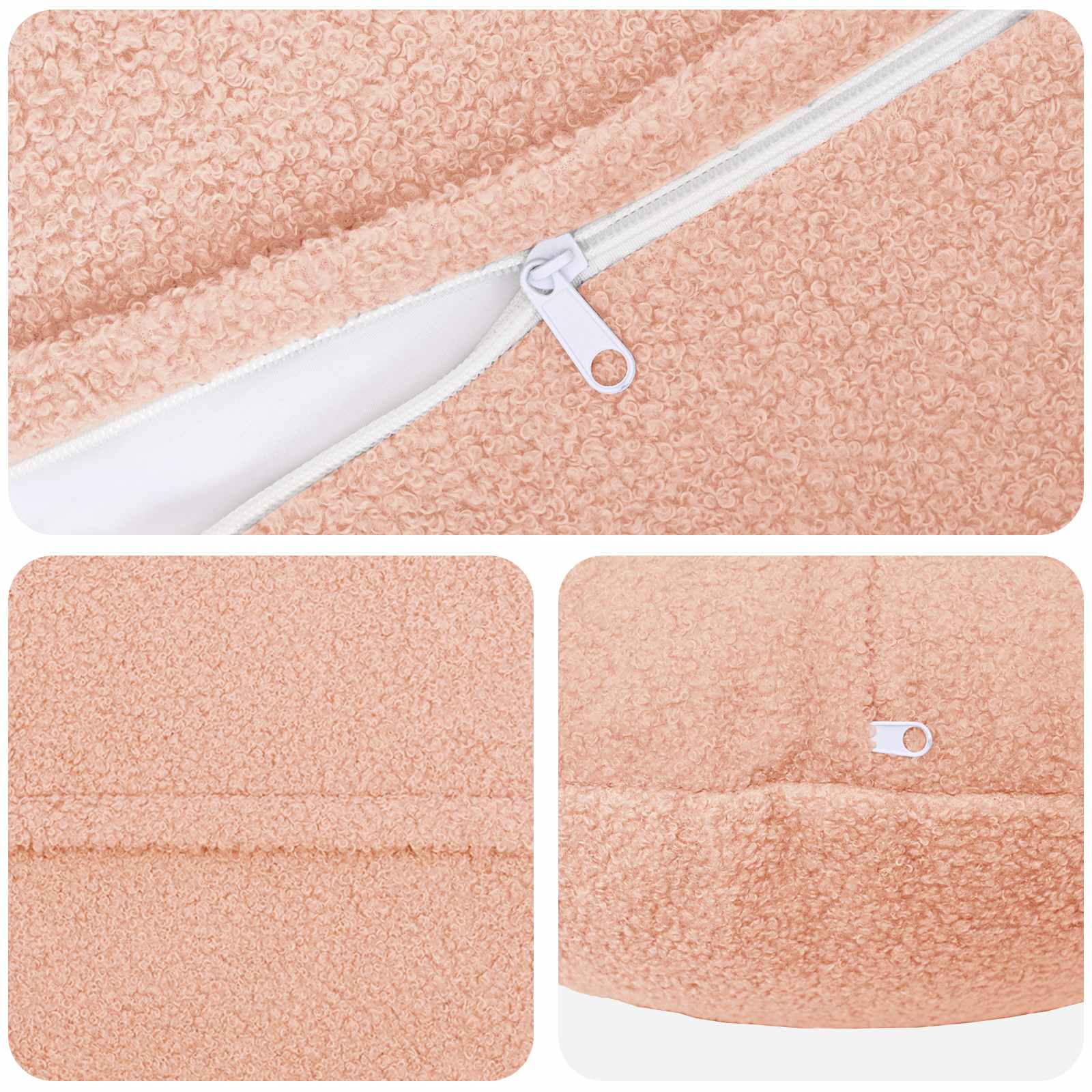 vidaXL Poszewka na poduszkę 2 pcs HEERLEN różowy Ø 40 cm Bouclé