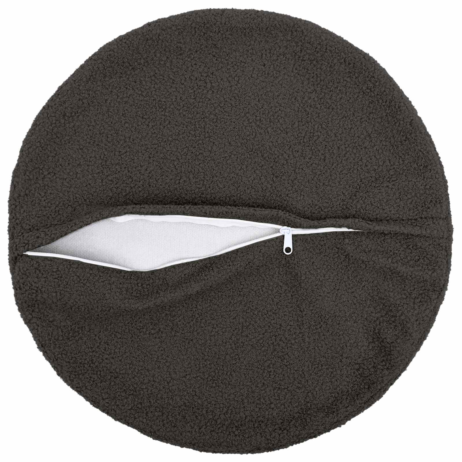 vidaXL Poszewka na poduszkę 6 pcs HEERLEN ciemnoszary Ø 40 cm Bouclé