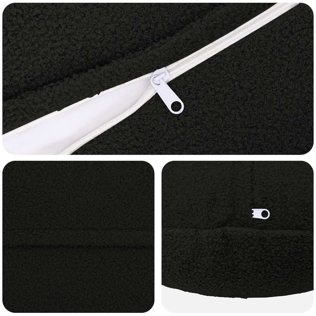 vidaXL Poszewka na poduszkę 6 pcs HEERLEN Czarny Ø 40 cm Bouclé