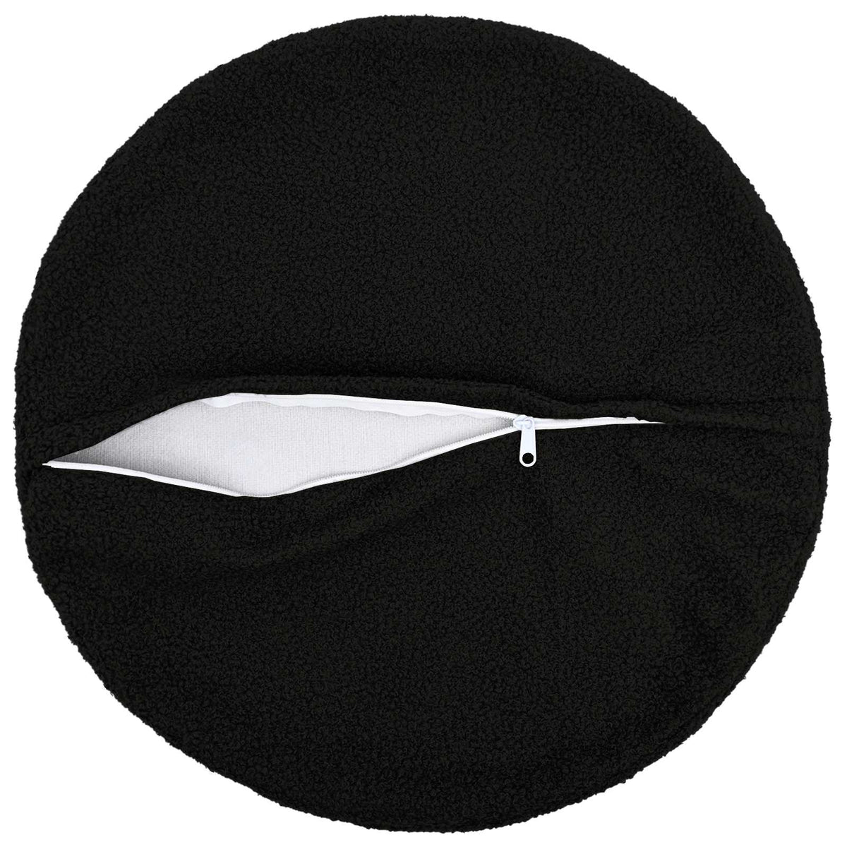vidaXL Poszewka na poduszkę 6 pcs HEERLEN Czarny Ø 40 cm Bouclé
