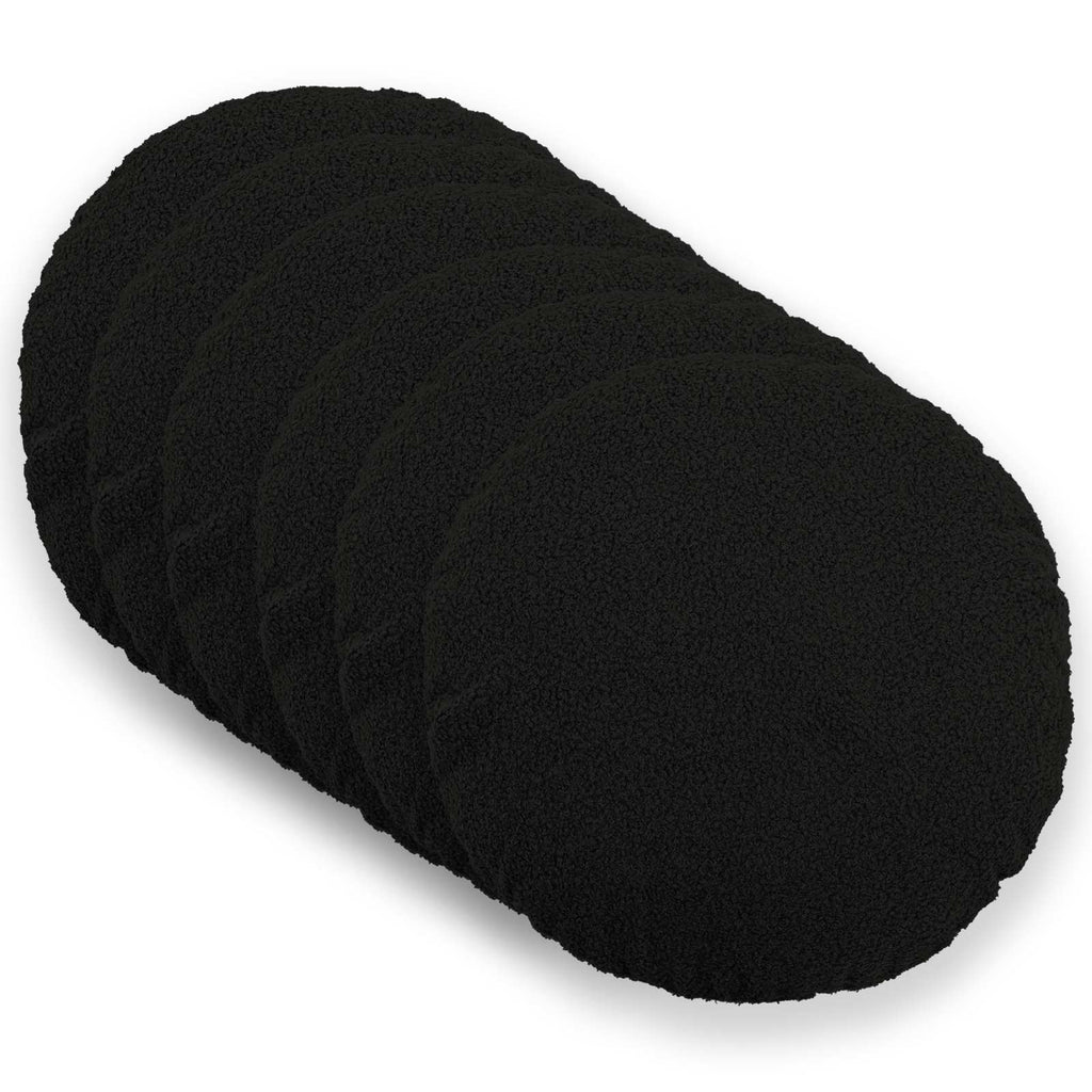 vidaXL Poszewka na poduszkę 6 pcs HEERLEN Czarny Ø 40 cm Bouclé