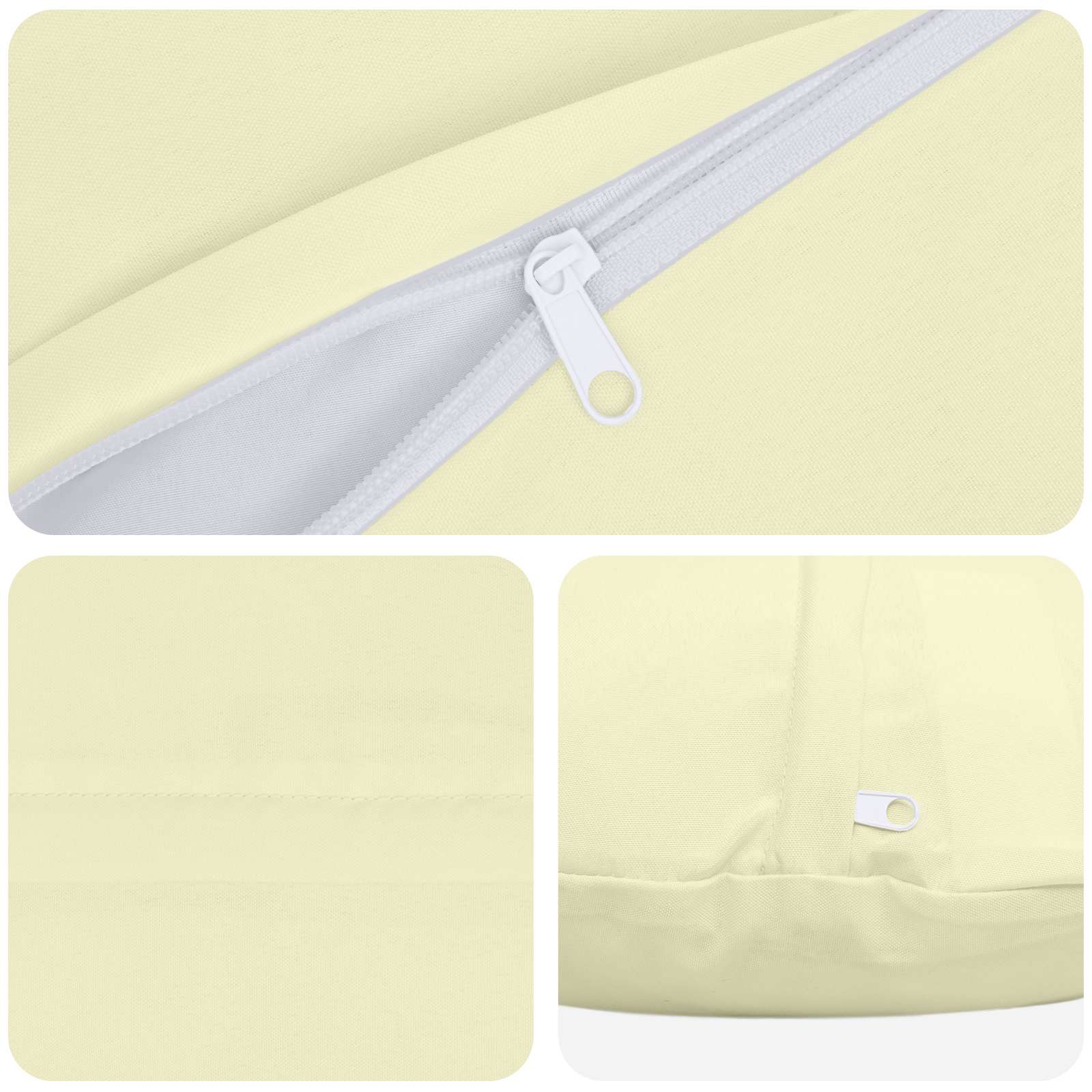 vidaXL Poszewka na poduszkę 2 pcs HEERLEN kremowy Ø 40 cm Poliester