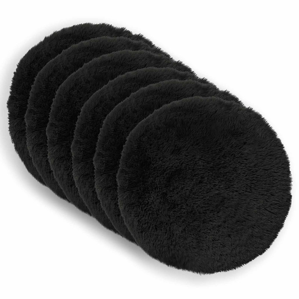 vidaXL Poszewka na poduszkę 6 pcs HEERLEN Czarny Ø 40 cm Fleece PV