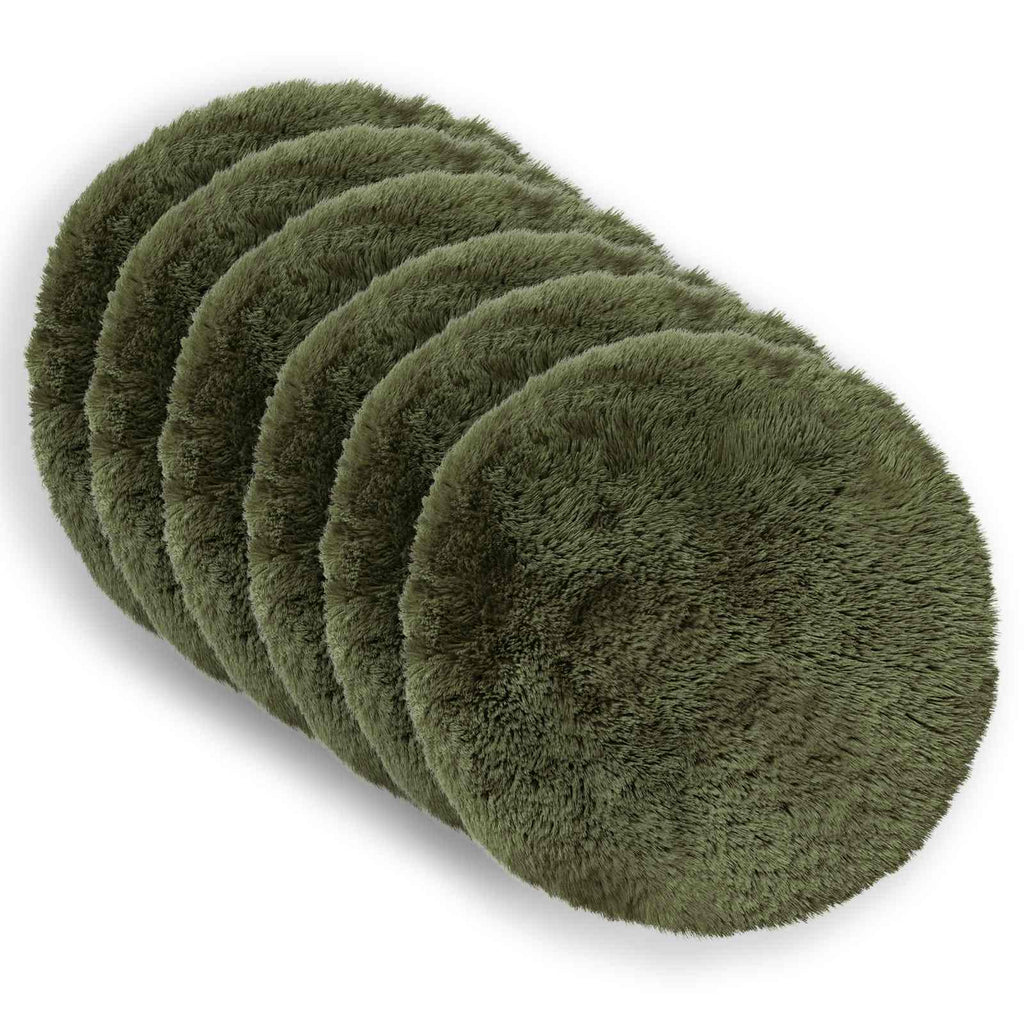 vidaXL Poszewka na poduszkę 6 pcs HEERLEN zielony Ø 40 cm Fleece PV