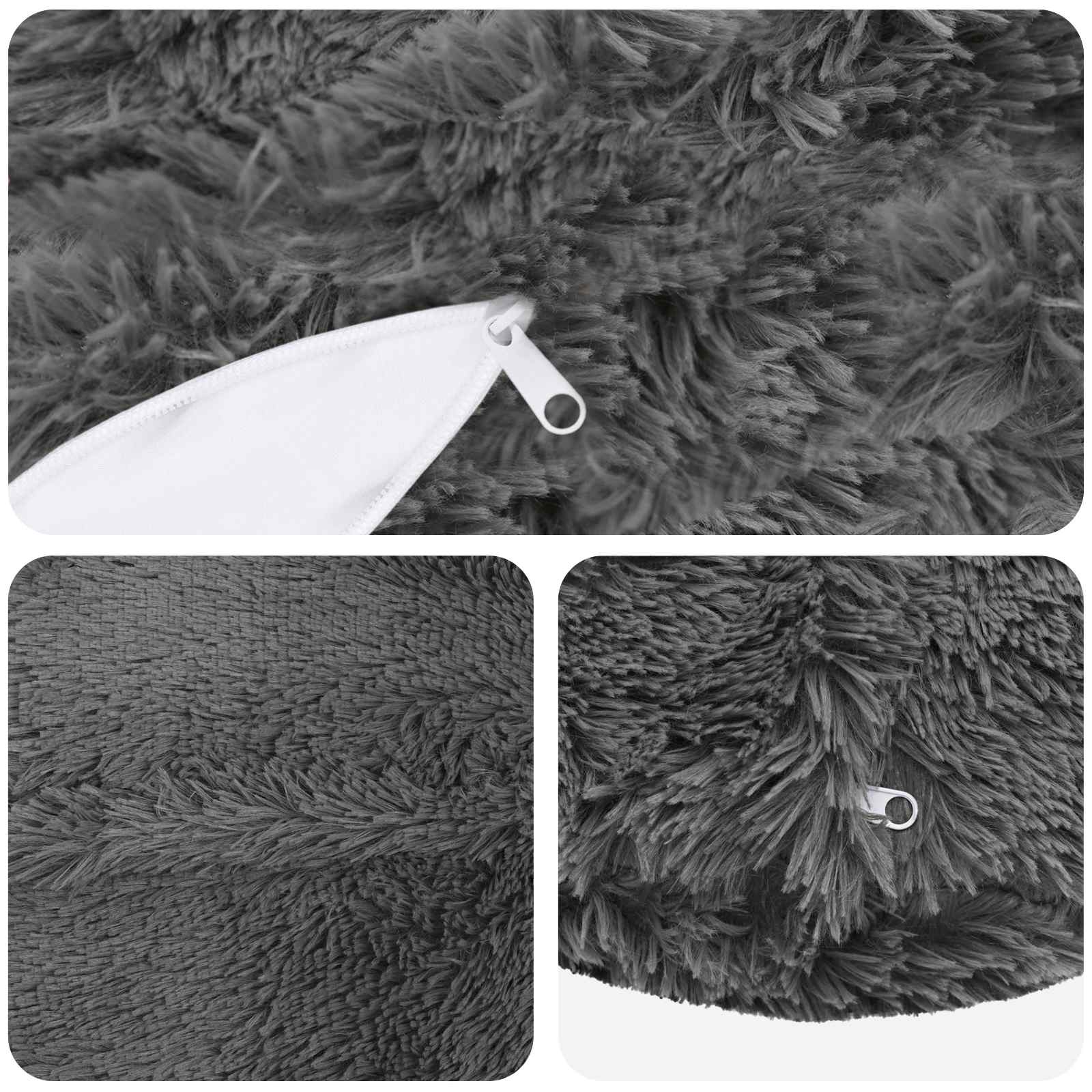 vidaXL Poszewka na poduszkę 6 pcs HEERLEN jasnoszary Ø 40 cm Fleece PV