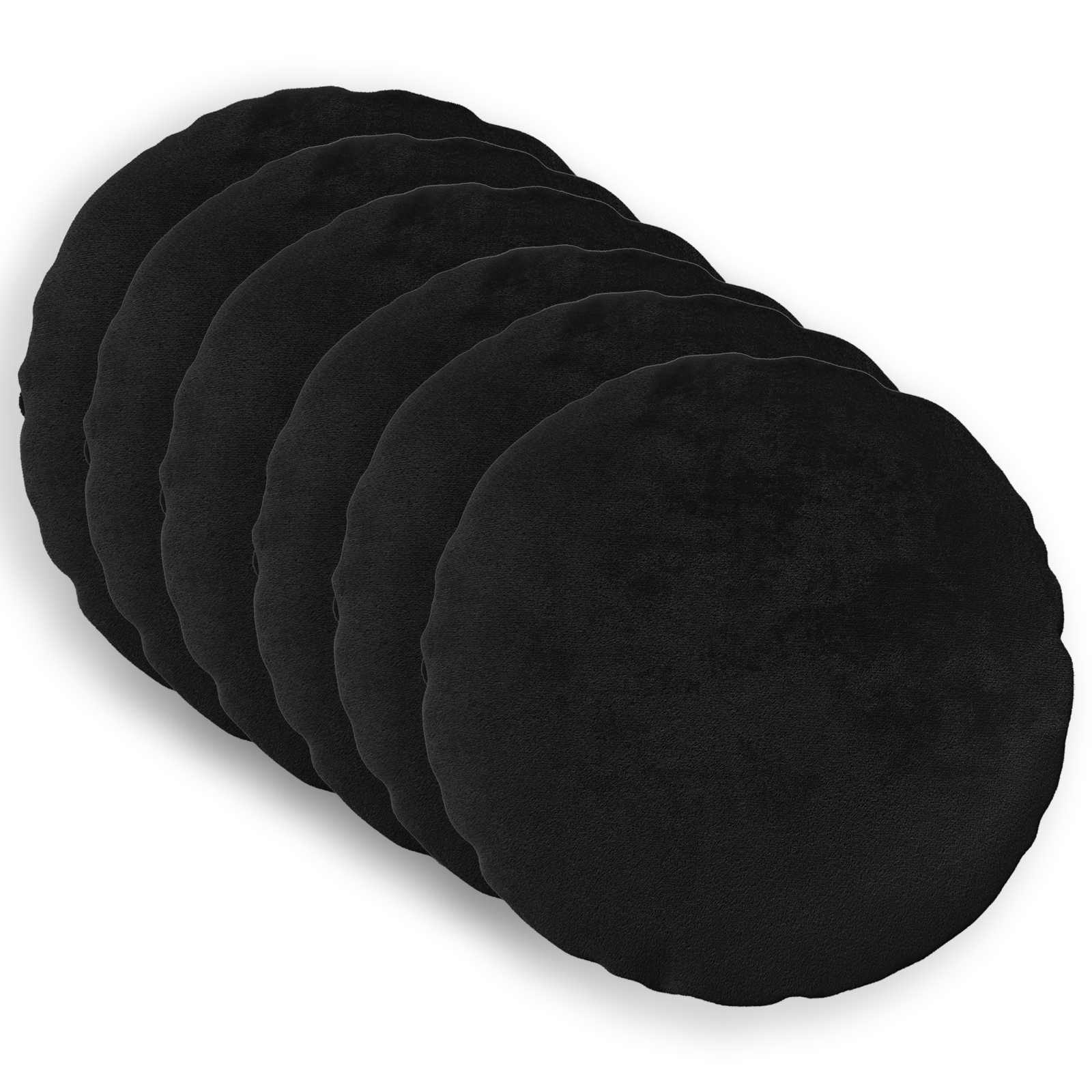 vidaXL Poszewka na poduszkę 6 pcs HEERLEN Czarny Ø 40 cm Flanela