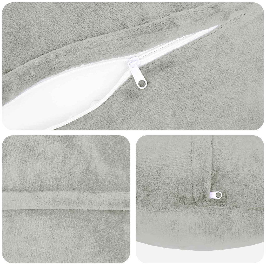 vidaXL Poszewka na poduszkę 2 pcs HEERLEN jasnoszary Ø 40 cm Flanela