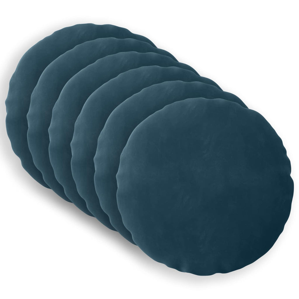 vidaXL Poszewka na poduszkę 6 pcs HEERLEN niebieski Ø 50 cm Welur