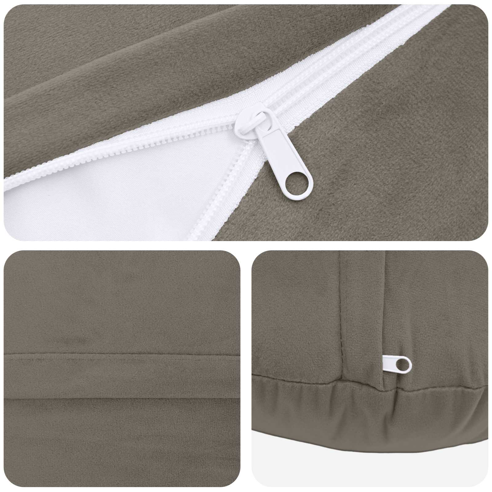 vidaXL Poszewka na poduszkę 2 pcs HEERLEN jasnoszary Ø 50 cm Welur