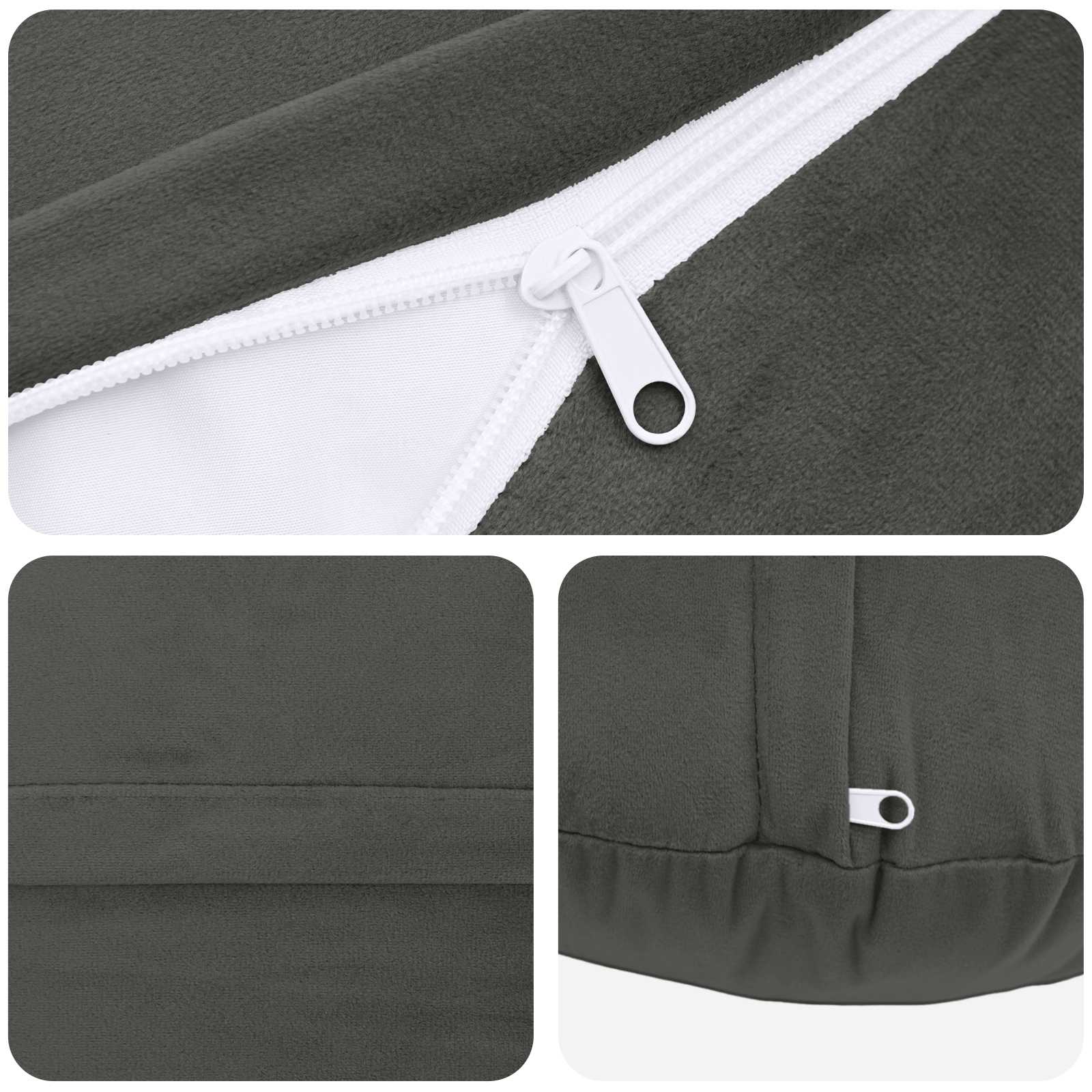 vidaXL Poszewka na poduszkę 2 pcs HEERLEN ciemnoszary Ø 50 cm Welur