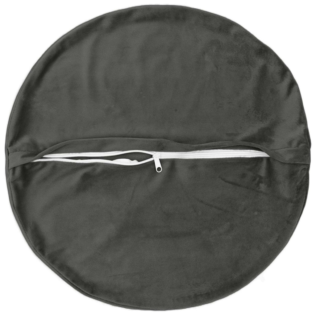 vidaXL Poszewka na poduszkę 2 pcs HEERLEN ciemnoszary Ø 50 cm Welur