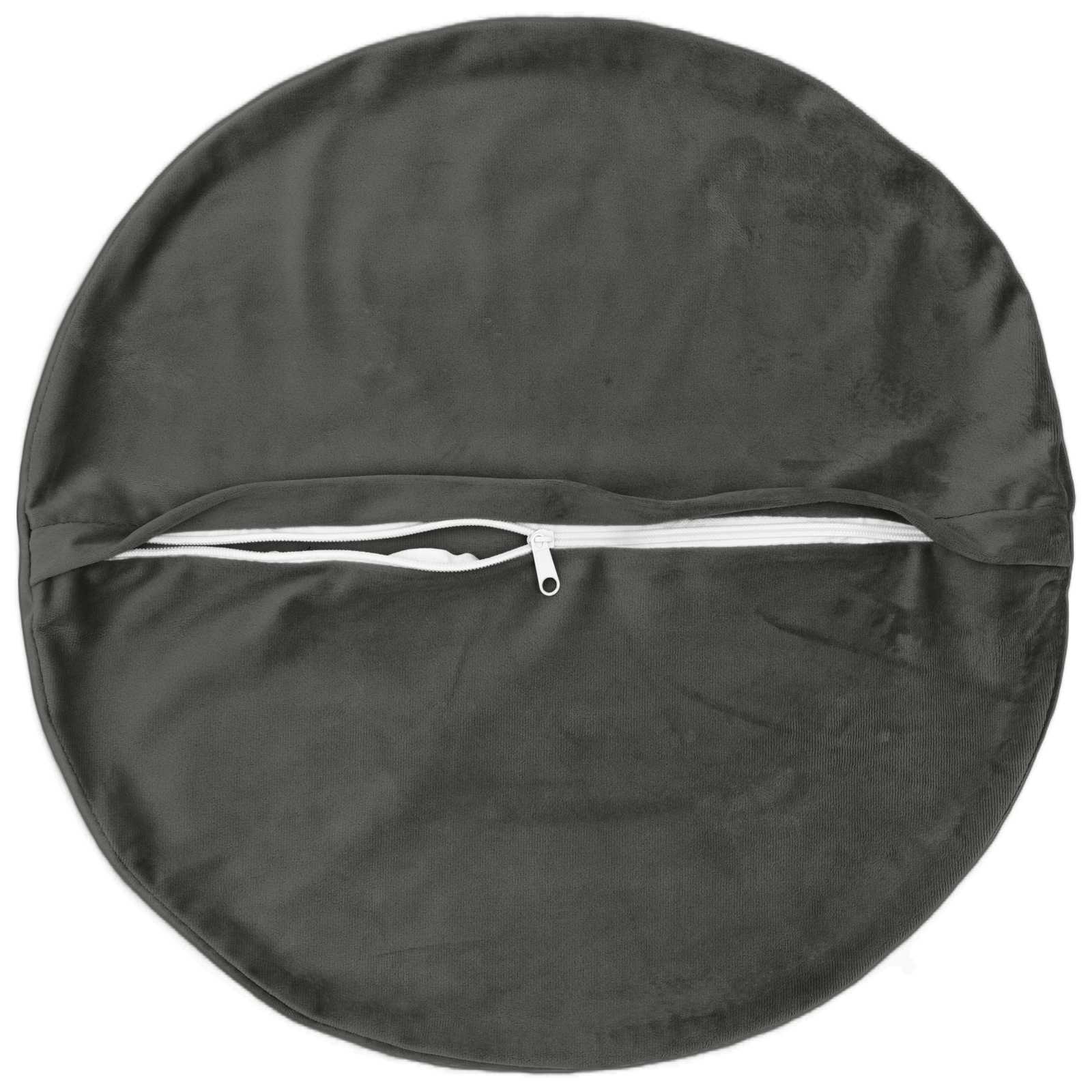 vidaXL Poszewka na poduszkę 2 pcs HEERLEN ciemnoszary Ø 50 cm Welur
