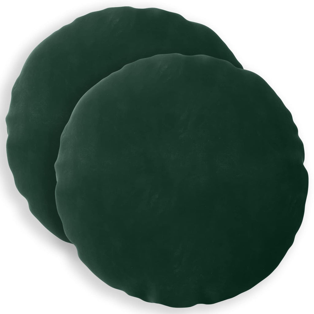 vidaXL Poszewka na poduszkę 2 pcs HEERLEN Ciemnozielony Ø 50 cm Welur